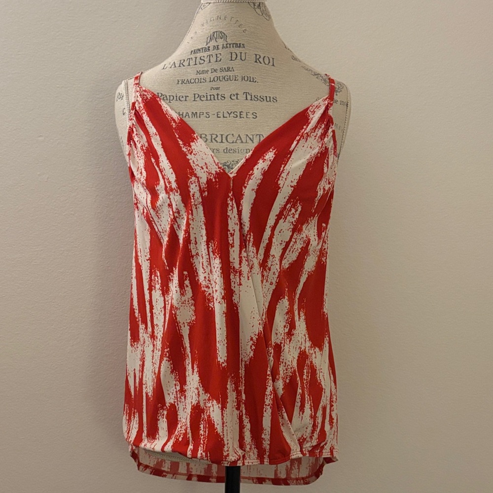 Women's Red Brushstroke V-Neck Spaghetti Strap Camisole